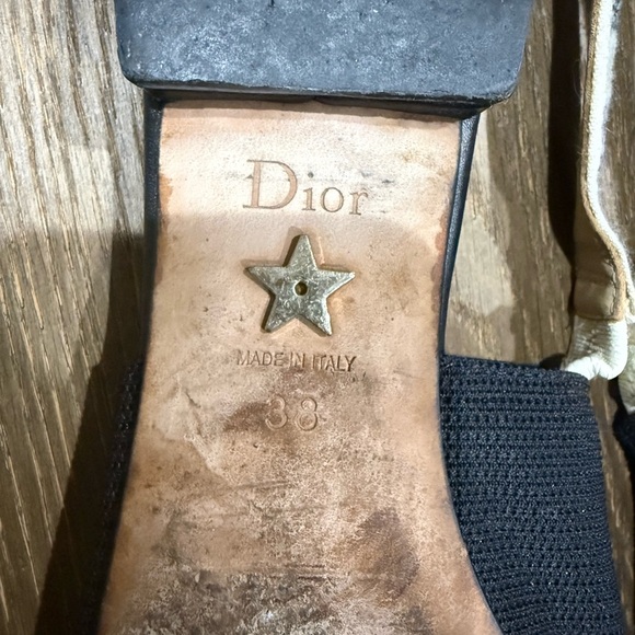 Dior Black and Cream Slingback Heels - Picture 3 of 10